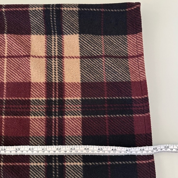 Rachel Roy | Cozy Burgundy Plaid Cape / Wrap / Shrug | One Size - Picture 14 of 15